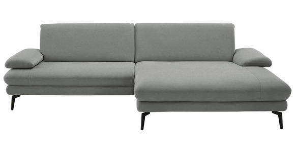 ECKSOFA  in Chenille, Flachgewebe Grau  284/180 cm  - Schwarz/Grau, Design, Textil/Metall (284/180cm) - Dieter Knoll