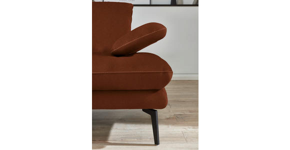 3-SITZER-SOFA in Velours Kupferfarben - Beige/Schwarz, Design, Textil/Metall (222/89/104cm) - Dieter Knoll