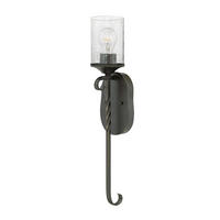 NÁSTENNÉ SVIETIDLO, 12,8/10,8/58,6 cm - čierna, Basics, kov/sklo (12,8/10,8/58,6cm) - Elstead Lighting
