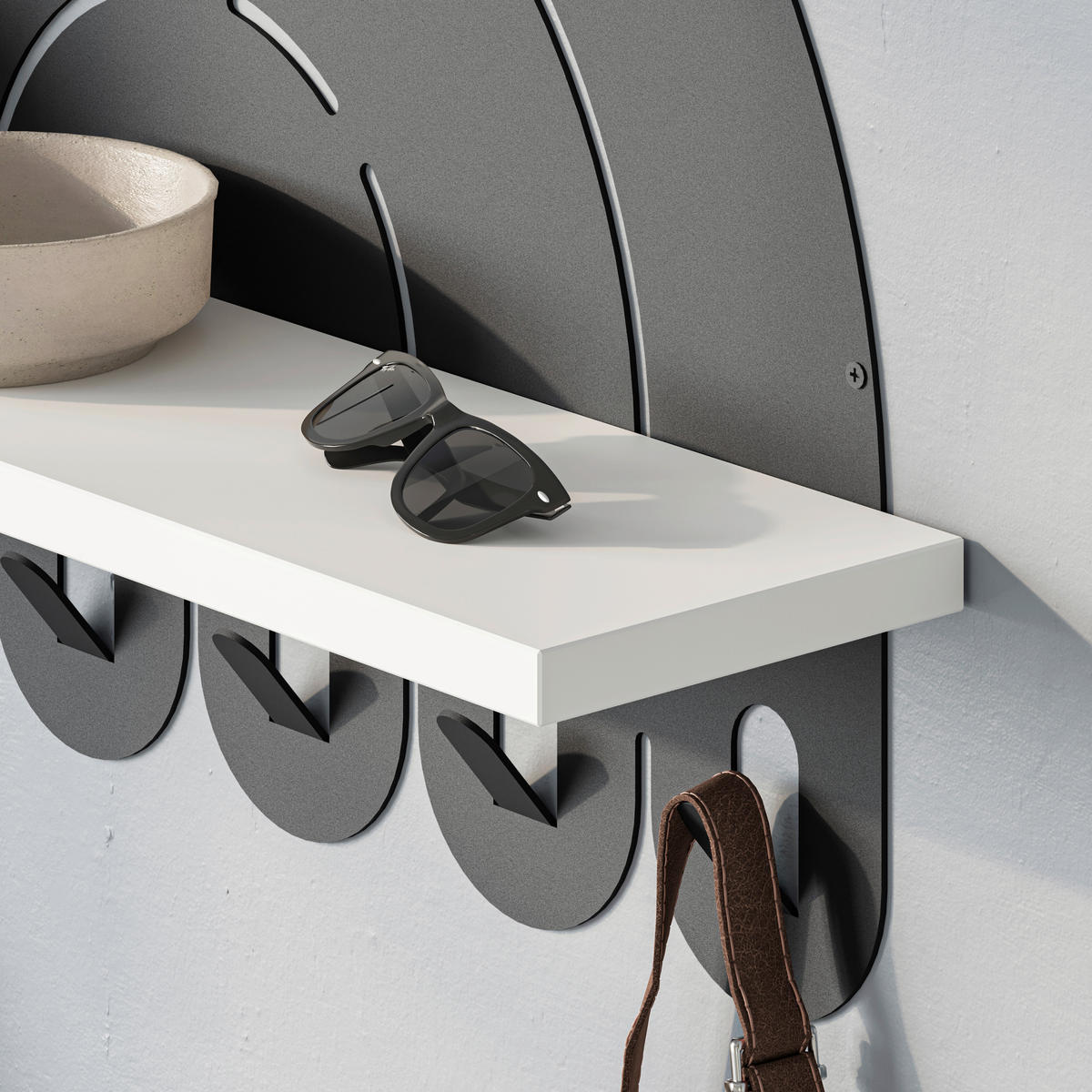 WANDGARDEROBE  in Weiß  - Weiß, Design, Holzwerkstoff/Metall (60/40/14cm) - Livetastic