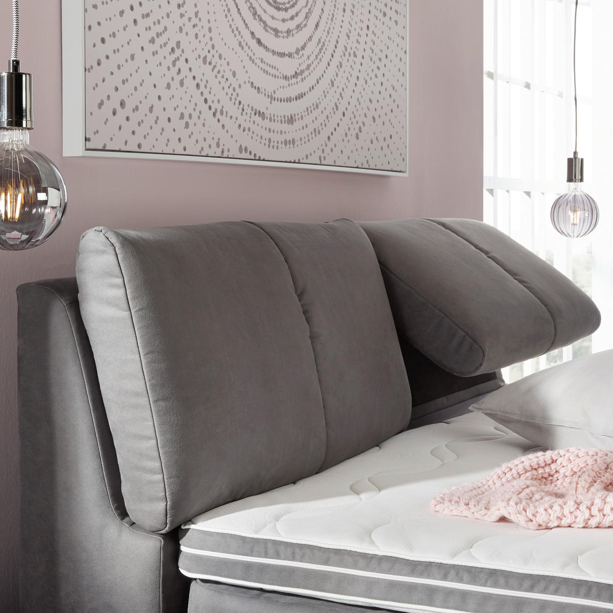 BOXSPRING KREVET 180/200 cm     antracit  - boja aluminijuma/antracit, Konvencionalno, karton/tekstil (180/200cm) - Venda