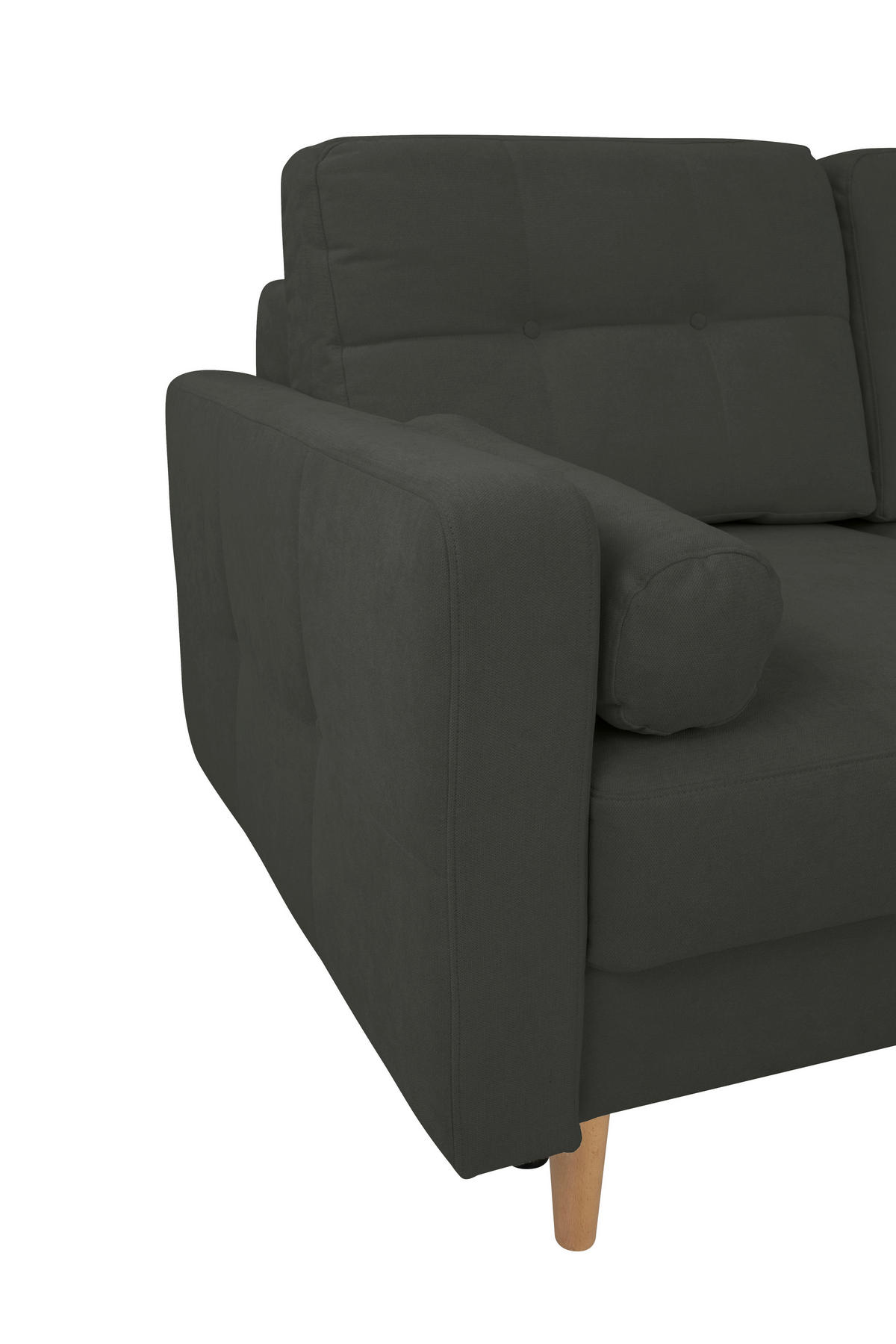 ECKSOFA Noret Schwarz  - Buchefarben/Schwarz, Design, Holz/Textil (242/242cm) - MID.YOU