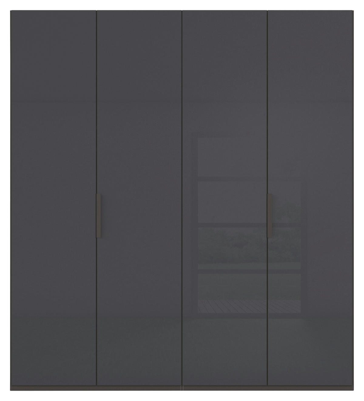 DREHTÜRENSCHRANK 201/235/61 cm,  in Graphitfarben, 4-türig  - Graphitfarben, Basics, Glas/Holzwerkstoff (201/235/61cm) - Novel