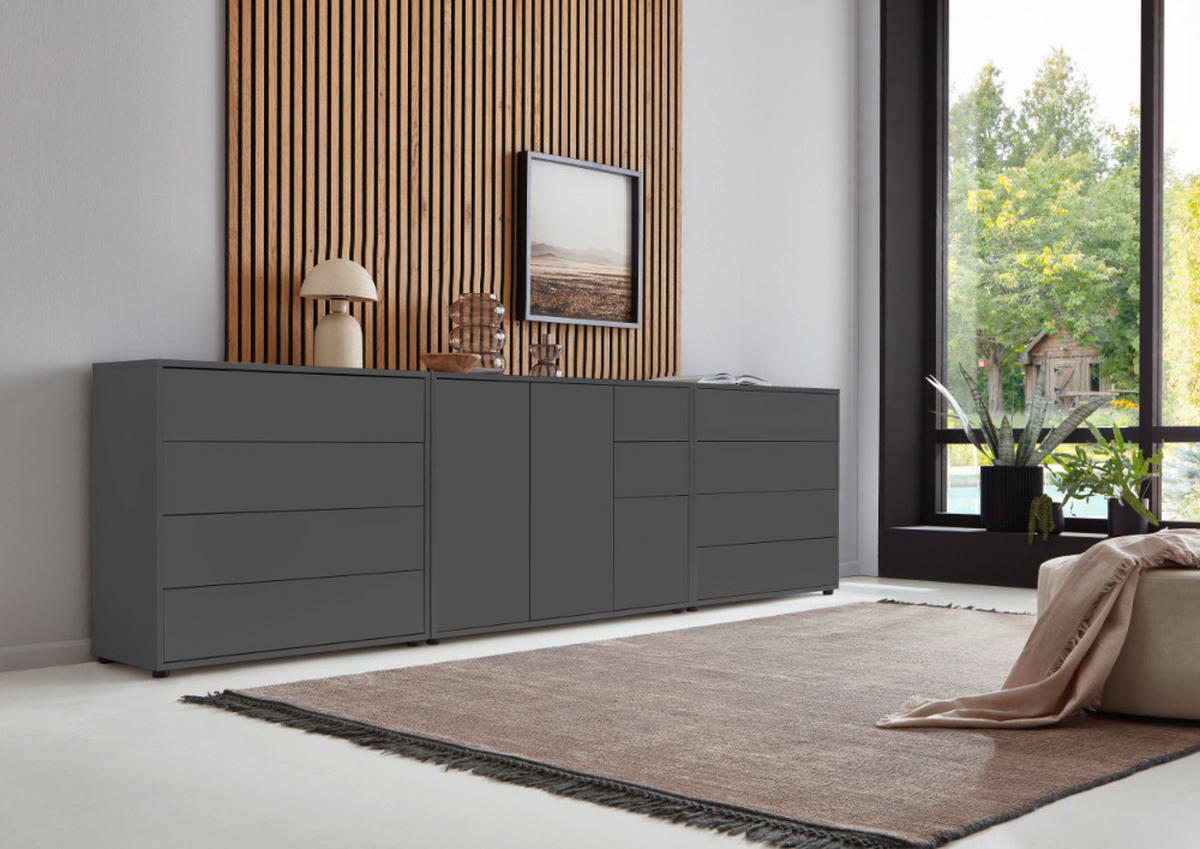 SIDEBOARD  in 263,5/73/33 cm  - Anthrazit/Schwarz, MODERN, Holzwerkstoff (263,5/73/33cm) - MID.YOU