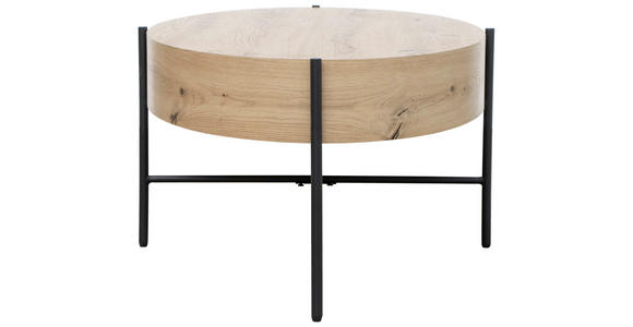 COUCHTISCH in Metall, Holzwerkstoff 120/60/38 cm  - Eichefarben/Schwarz, Design, Holzwerkstoff/Metall (120/60/38cm) - Carryhome