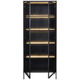 VITRINE  in Schwarz  - Schwarz, Design, Glas/Holzwerkstoff (86/204/34cm) - Hom`in
