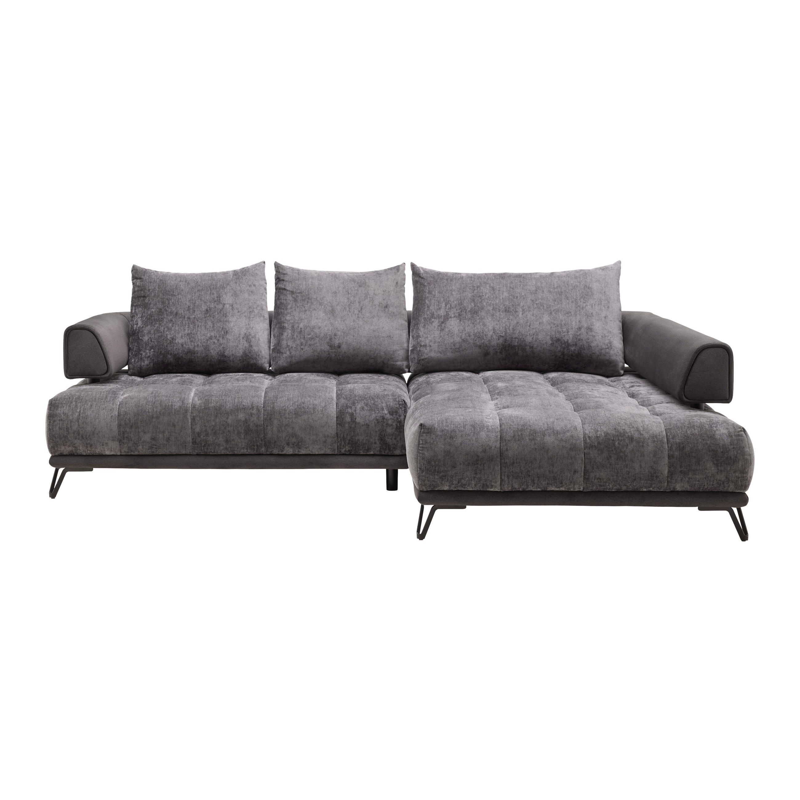 HÖRNSOFFA i grafitfärgad  - grafitfärgad/svart, Modern, metall/textil (262/184cm) - MID.YOU