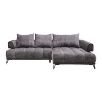 HÖRNSOFFA i grafitfärgad  - grafitfärgad/svart, Modern, metall/textil (262/184cm) - MID.YOU