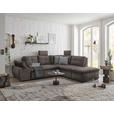 ECKSOFA  in Mikrovelours Graubraun  - Graubraun/Schwarz, KONVENTIONELL, Kunststoff/Textil (265/217cm) - Carryhome