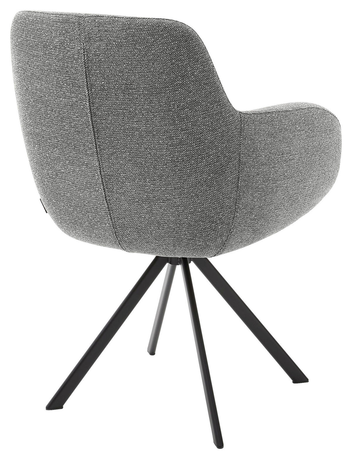 ARMLEHNSTUHL  in Eisen Webstoff  - Schwarz/Grau, Design, Textil/Metall (62/86/66cm) - Musterring