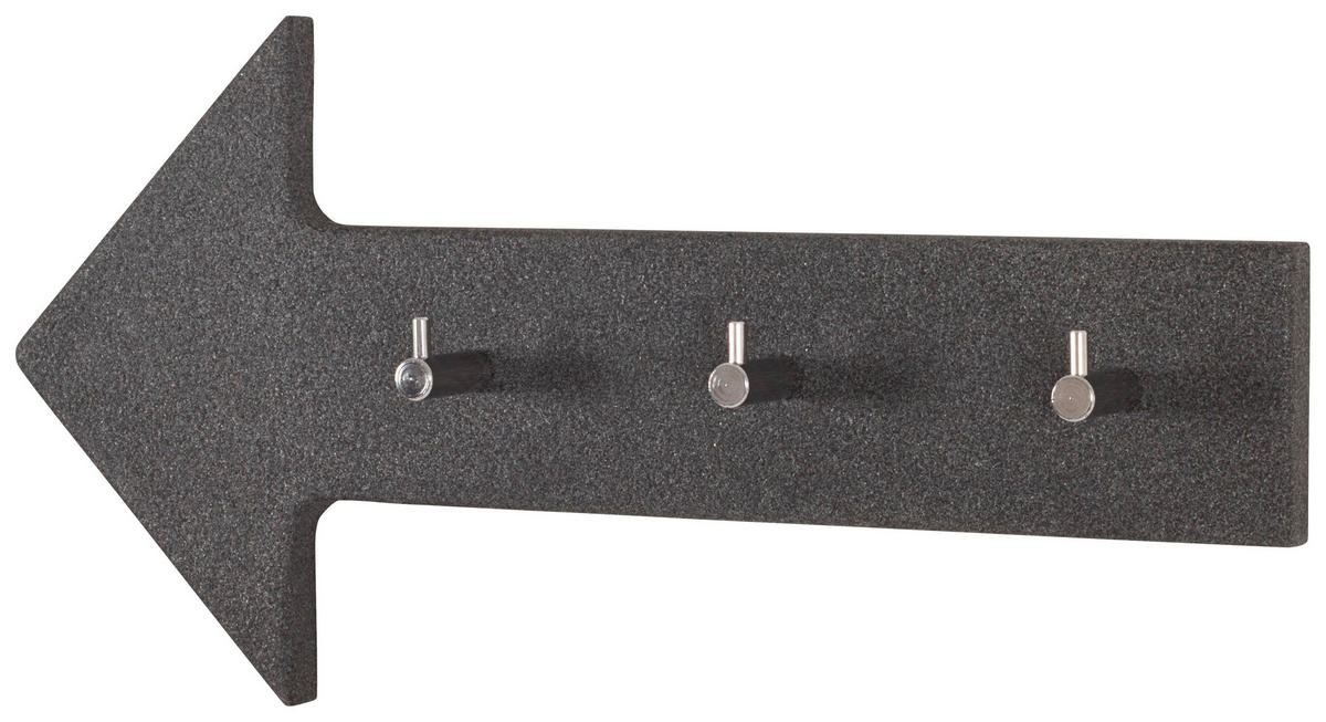 HAKENLEISTE  in Anthrazit  - Anthrazit, Design, Holzwerkstoff (40/20/5cm)