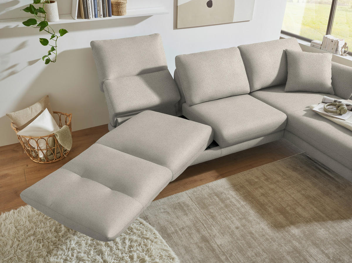ECKSOFA  in Flachgewebe Naturfarben  255-365/175-224 cm  - Schwarz/Naturfarben, Design, Textil/Metall (255-365/175-224cm) - Dieter Knoll