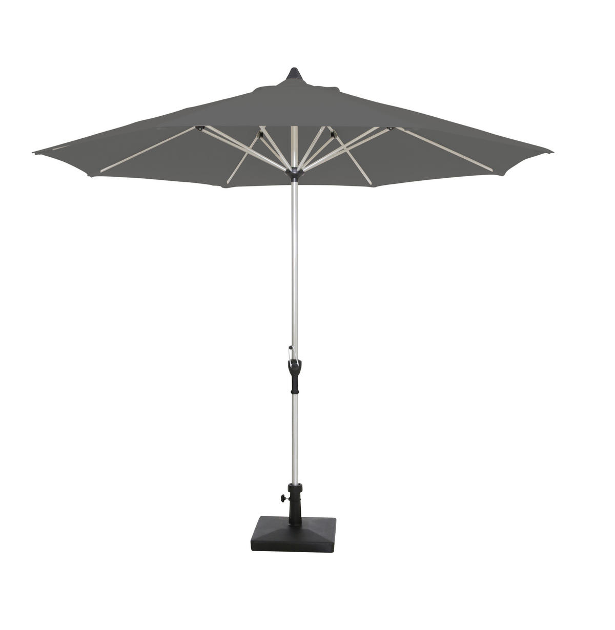 SLUNEČNÍK 300 cm - antracitová/platinová, Basics, kov/textil (300cm) - Gardenson