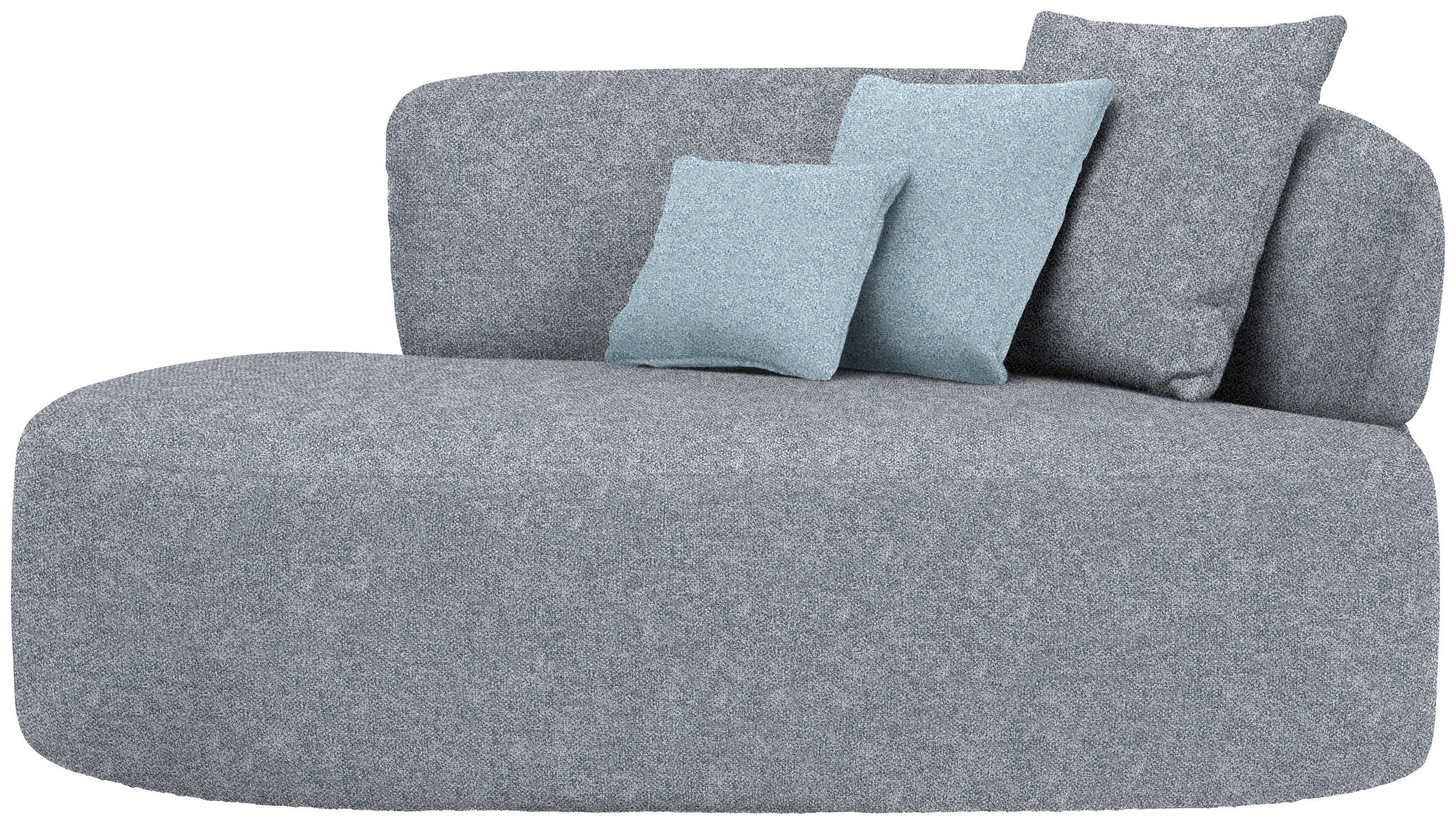 RÉCAMIERE in Flachgewebe Blau, Dunkelgrau  - Blau/Dunkelgrau, MODERN, Kunststoff/Textil (166/86/105cm) - Hom`in