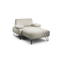 SESSELSET in Chenille Naturfarben  - Schwarz/Naturfarben, Design, Textil/Metall (114-142/85/86-94cm) - SENSOO