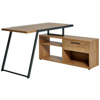 ECKSCHREIBTISCH 140/120/75 cm  in Eichefarben  - Eichefarben/Anthrazit, Konventionell, Holzwerkstoff/Metall (140/120/75cm) - Novel