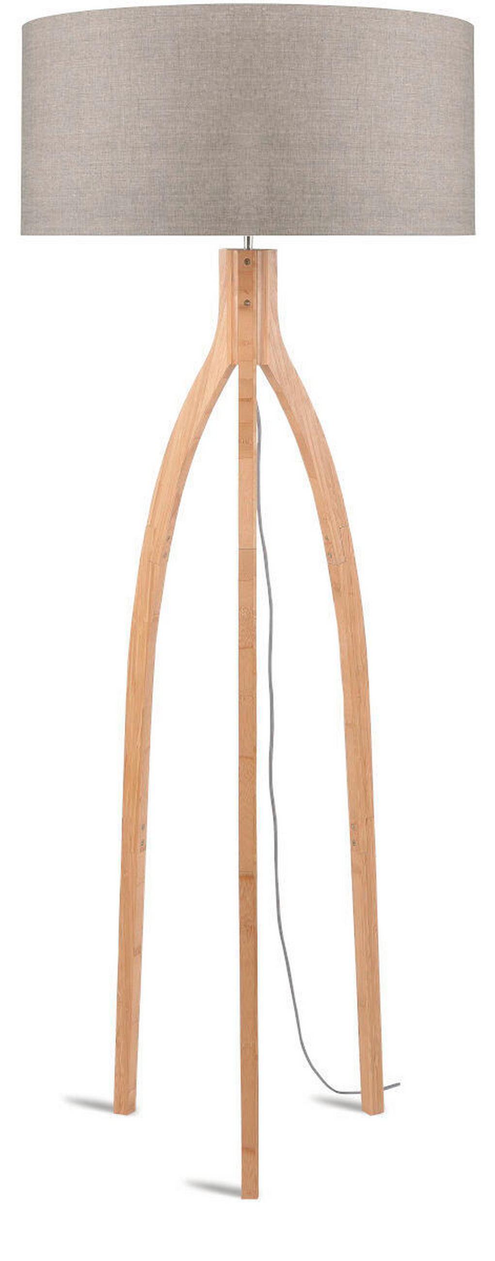 STEHLEUCHTE 60/160 cm    - Naturfarben, Trend, Holz/Textil (60/160cm) - Good & Mojo
