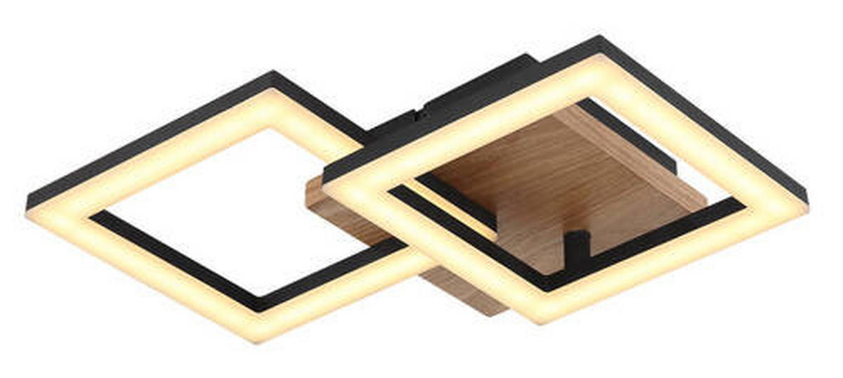 LED-DECKENLEUCHTE 18 W    46/22,5/7 cm  - Dunkelbraun/Opal, Design, Holz/Kunststoff (46/22,5/7cm) - Globo
