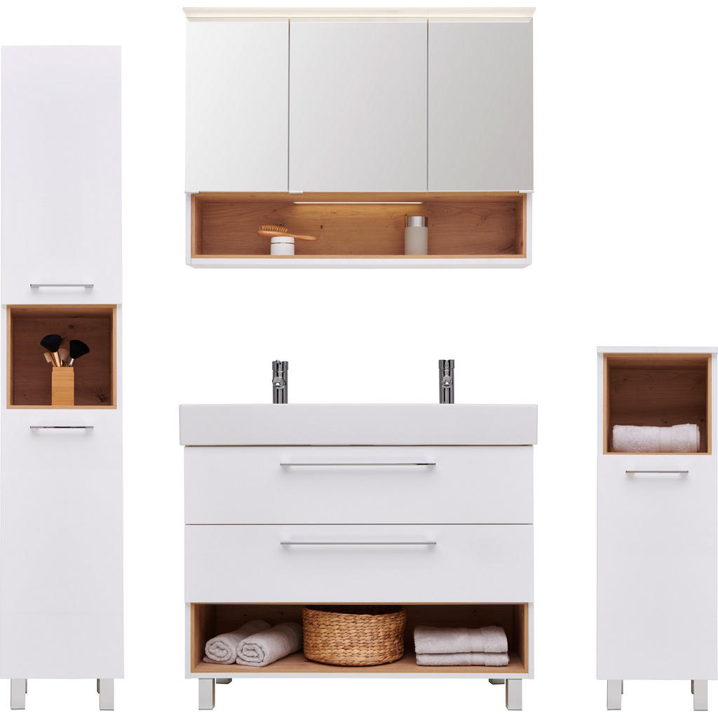 Badezimmer Mura Eiche Dekor/Weiß Hg B: 170 cm