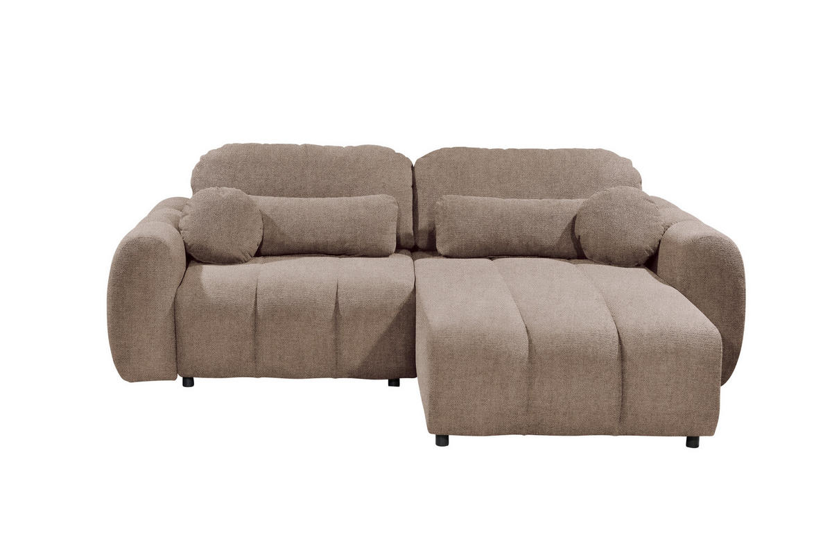 ECKSOFA Webstoff Taupe  - Taupe/Schwarz, Design, Kunststoff/Textil (260/192cm) - MID.YOU