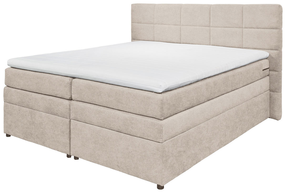 BOXSPRINGBETT 180/200 cm  in Sandfarben  - Sandfarben, KONVENTIONELL, Kunststoff/Textil (180/200cm) - MID.YOU