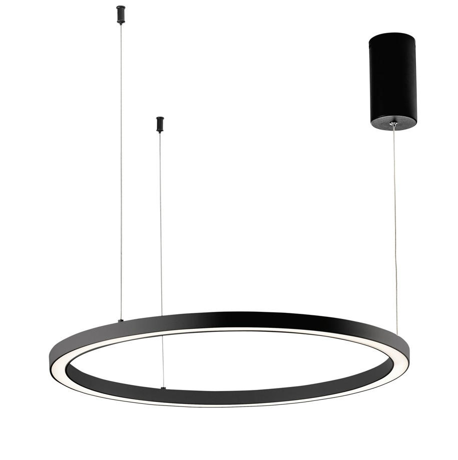 LED-HÄNGELEUCHTE Luce Ambiente e Design 80/150 cm   - Schwarz/Weiß, Design, Kunststoff/Metall (80/150cm)