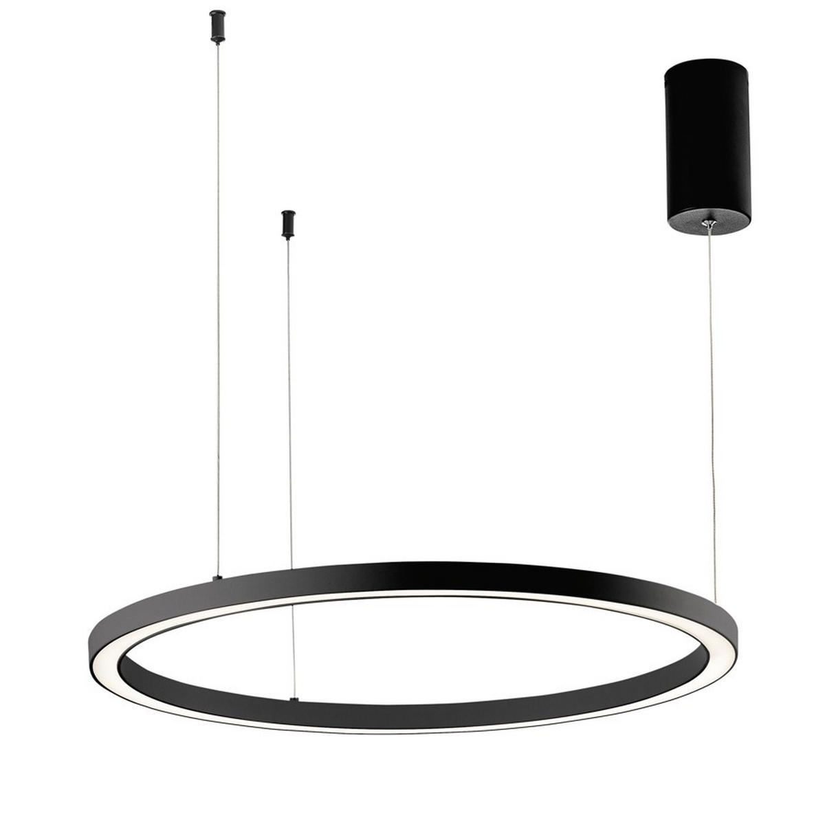 LED-HÄNGELEUCHTE Luce Ambiente e Design 80/150 cm   - Schwarz/Weiß, Design, Kunststoff/Metall (80/150cm)
