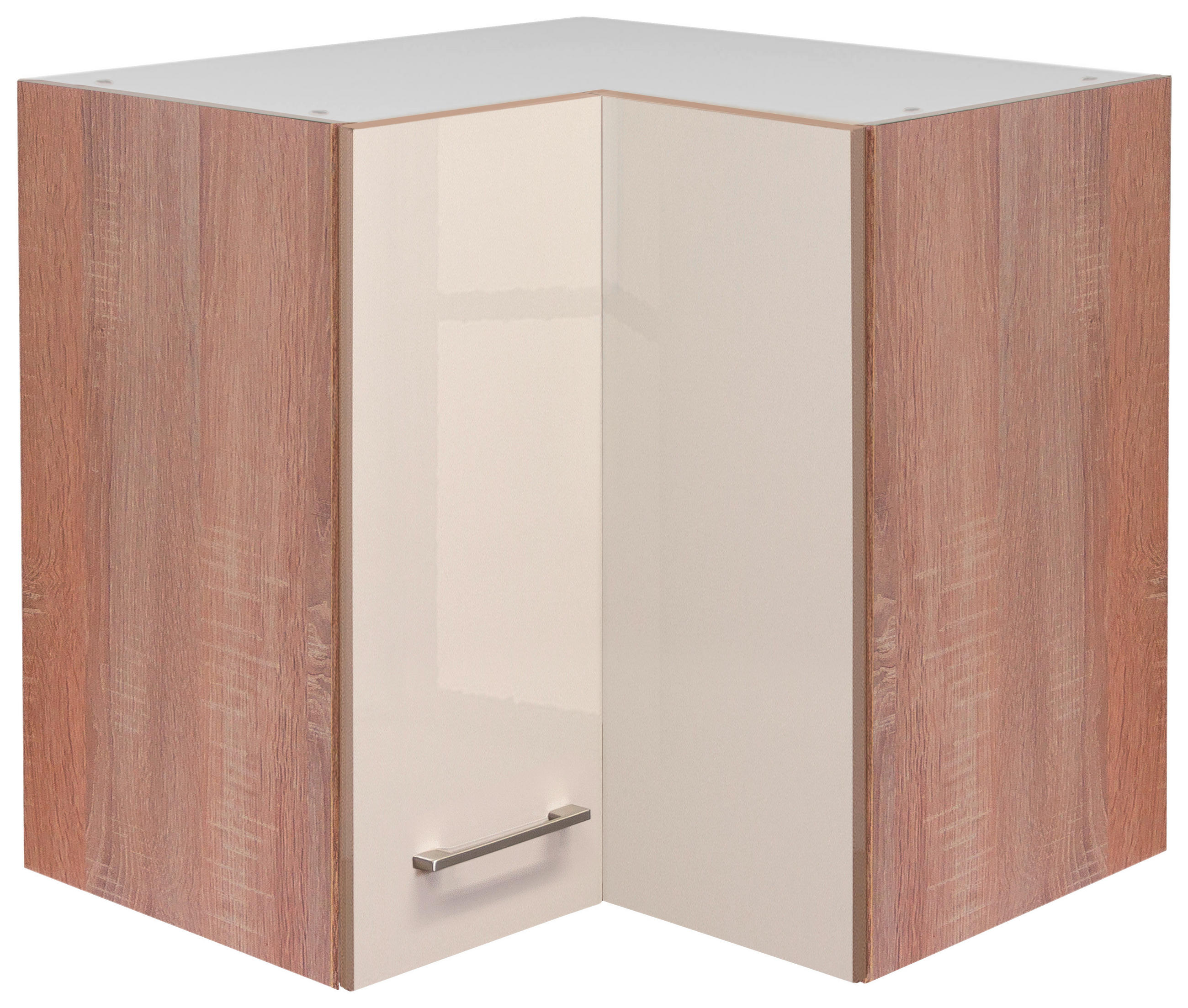 ECKOBERSCHRANK 60/54,8/32 cm  in Sonoma Eiche, Kaschmir  - Kaschmir/Edelstahlfarben, MODERN, Holzwerkstoff/Metall (60/54,8/32cm) - FlexWell