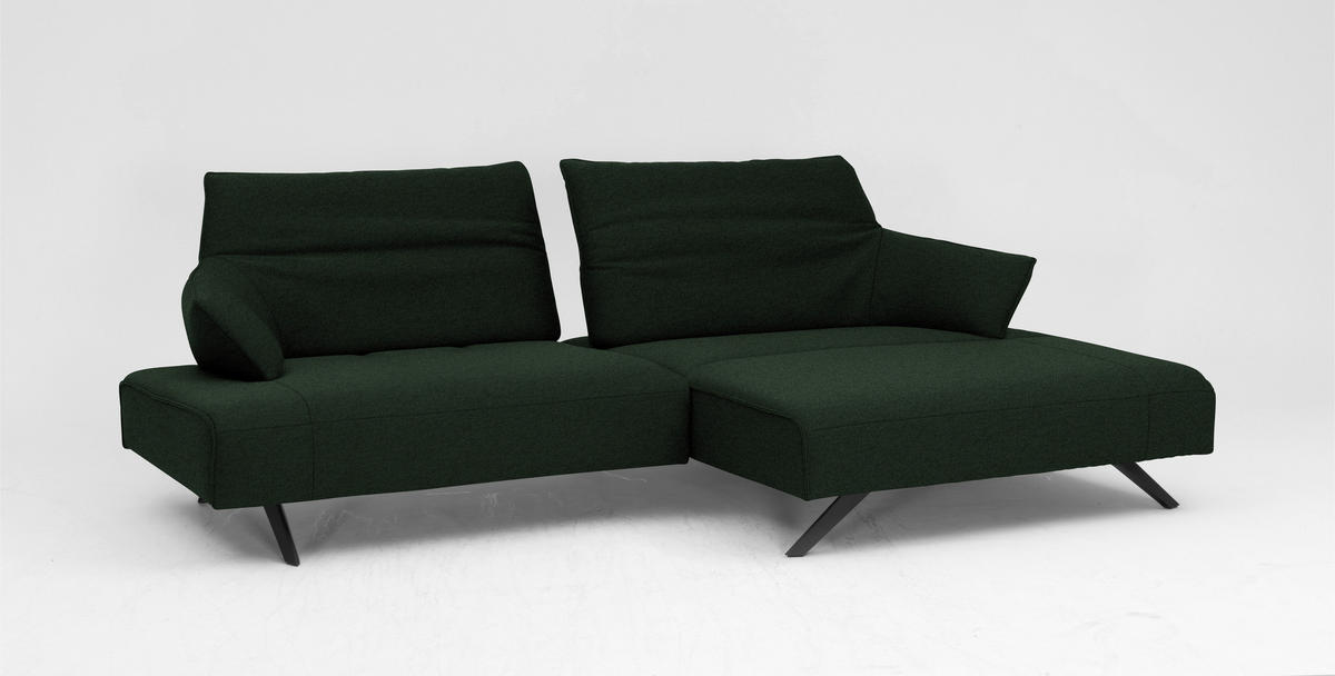 ECKSOFA in Struktur Grün  - Anthrazit/Grün, Design, Textil/Metall (276/165cm) - Himolla
