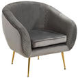 DESIGNSESSEL Samt Grau, Goldfarben    - Goldfarben/Grau, Trend (74/78/72cm) - Xora