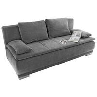 SCHLAFSOFA Mikrovelours Dunkelgrau  - Dunkelgrau/Silberfarben, MODERN, Kunststoff/Textil (208/93/105cm) - MID.YOU