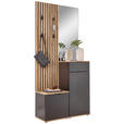 GARDEROBE 4-teilig  in 88/195/35 cm  - Anthrazit/Eiche Artisan, Design, Glas/Holzwerkstoff (88/195/35cm) - Xora