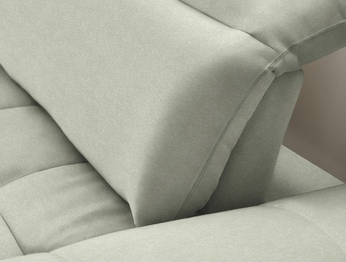 ECKSOFA in Chenille Greige  - Greige/Schwarz, Design, Textil/Metall (179-202/288cm) - Stylife