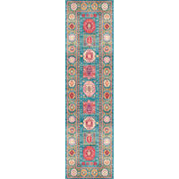 LÄUFER Cortea Khamil 80/300 cm  in Hellblau, Dunkelrosa, Elfenbein  - Elfenbein/Dunkelrosa, LIFESTYLE, Kunststoff/Textil (80/300cm) - Lindorug