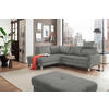 ECKSOFA in Mikrofaser Grau  - Chromfarben/Beige, Design, Textil/Metall (200/229cm) - Pure Home Lifestyle