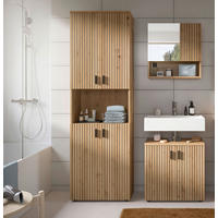 BADEZIMMER 3-teilig  in 120 cm  - Schwarz/Eiche Artisan, Basics, Holzwerkstoff/Kunststoff (120cm) - MID.YOU