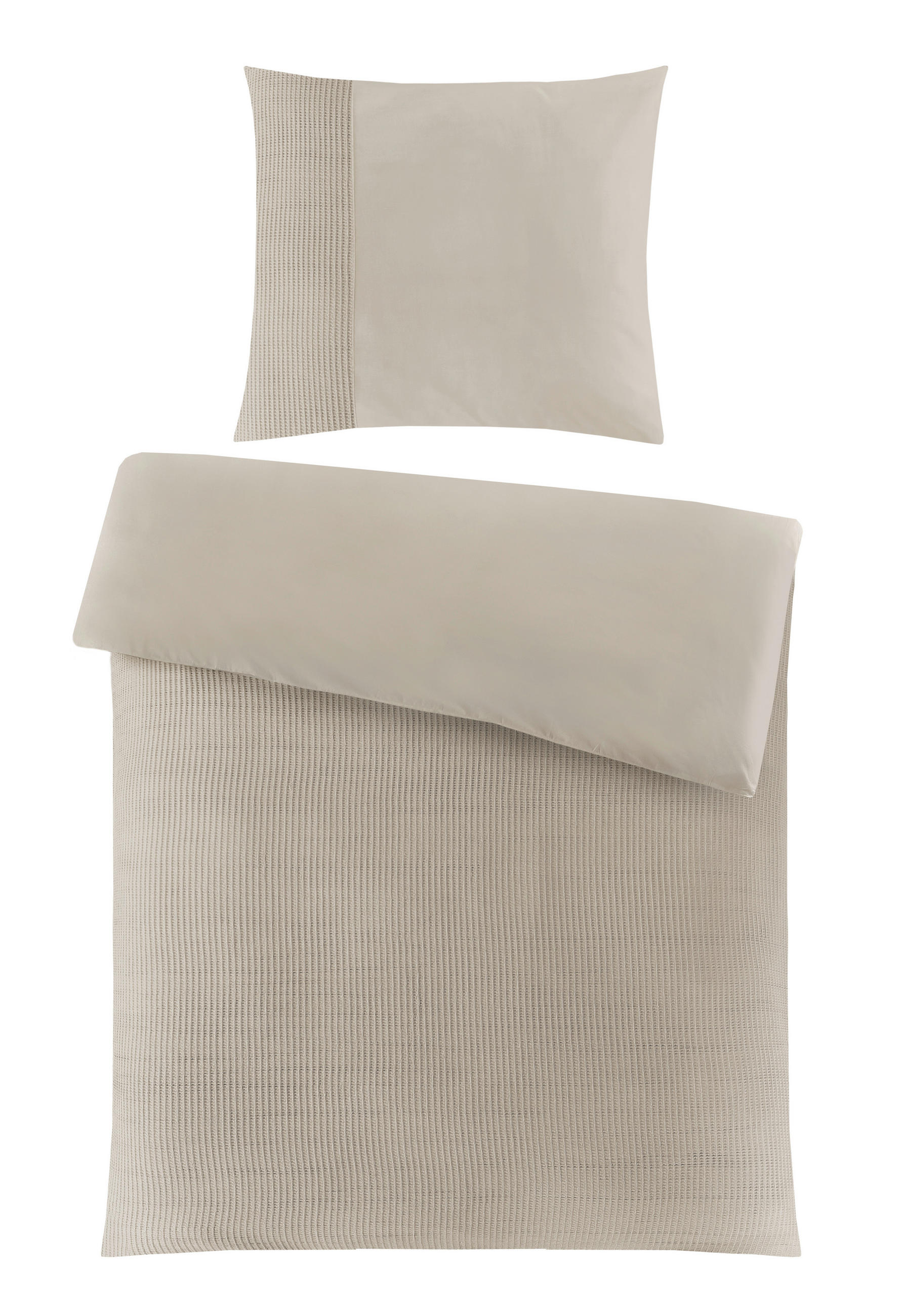 BETTWÄSCHE Waffelpiqué 135/200 cm  - Sandfarben, Design, Textil (135/200cm) - Novel