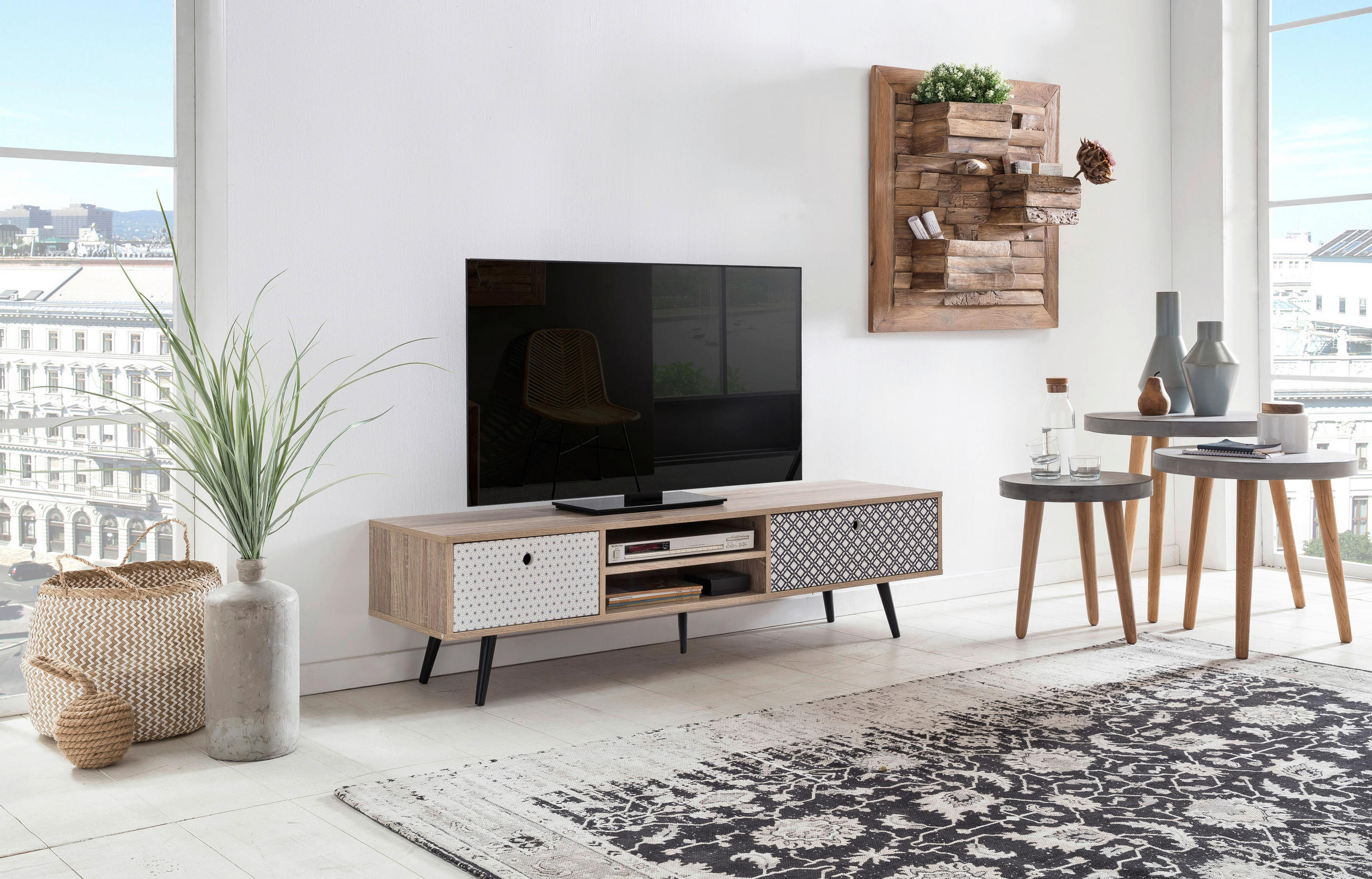 LOWBOARD  in 150/40/39 cm  - Eichefarben/Multicolor, Design, Holzwerkstoff (150/40/39cm) - Livetastic