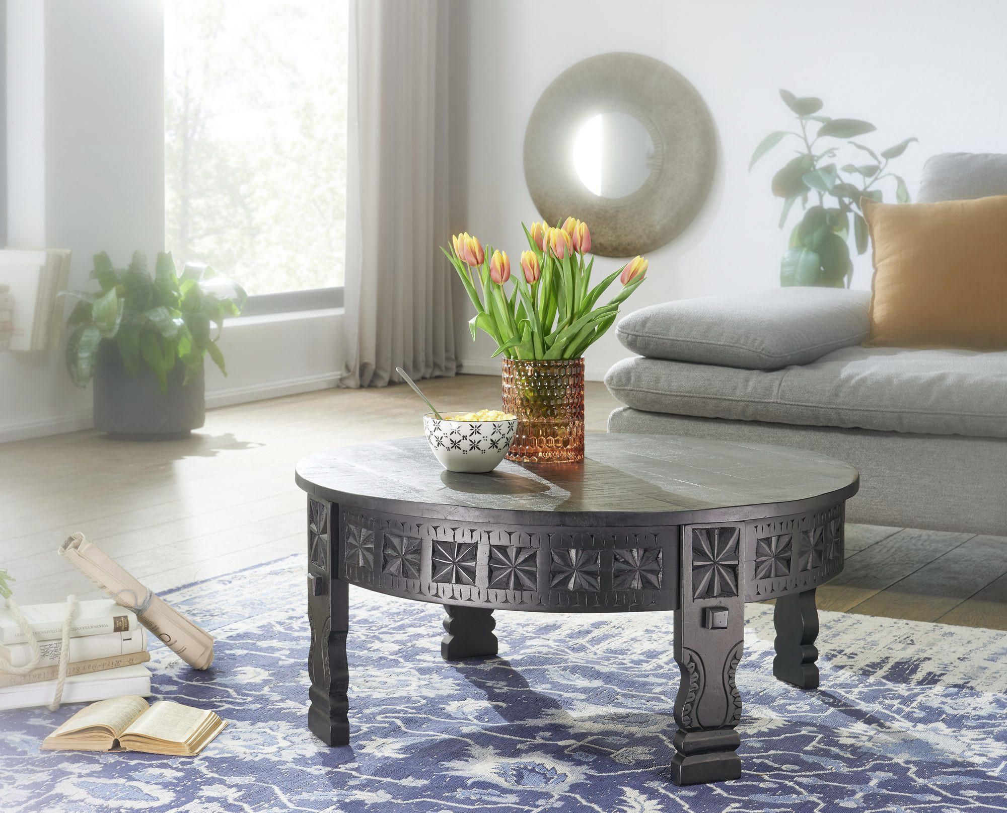 SOFFBORD i trä 80/80/36 cm  - svart, Modern, trä (80/80/36cm) - MID.YOU