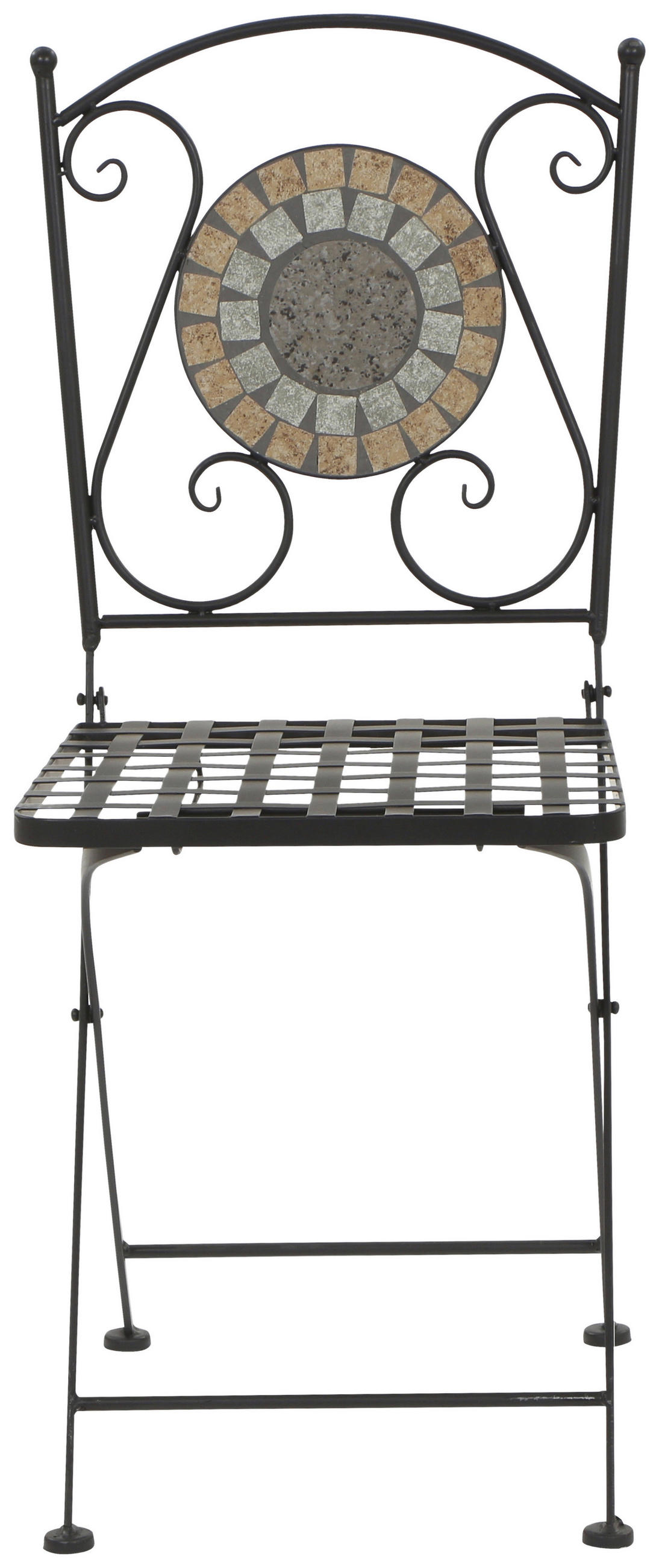 GARTENSTUHL Metall, Keramik Multicolor, Schwarz  - Multicolor/Schwarz, MODERN, Keramik/Metall (39/88,5/49,5cm) - Siena Garden