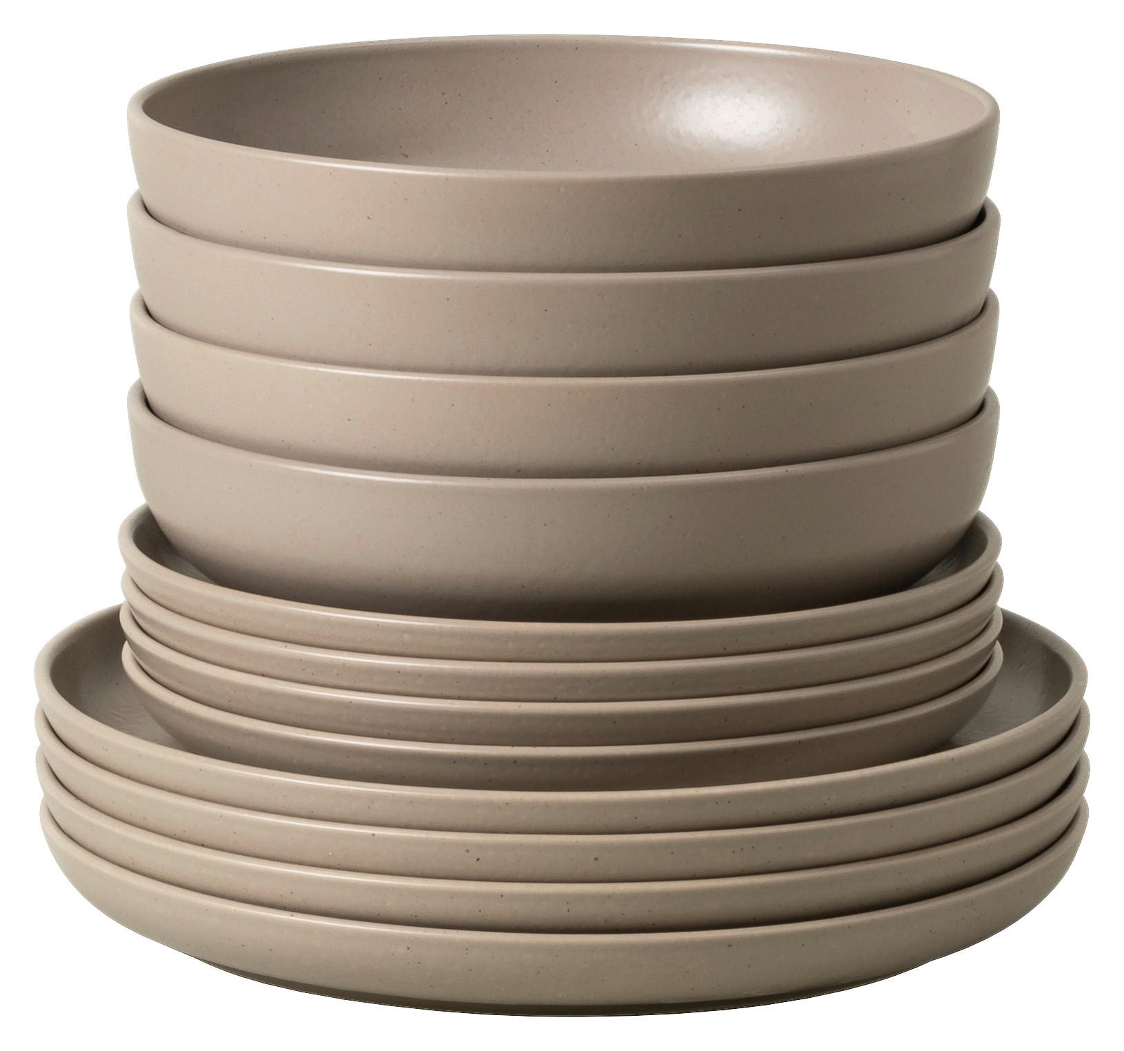 KOMBISERVICE Hellbraun PACIFICA 12-teilig 4 Personen  - Hellbraun, Basics, Keramik - Costa Nova