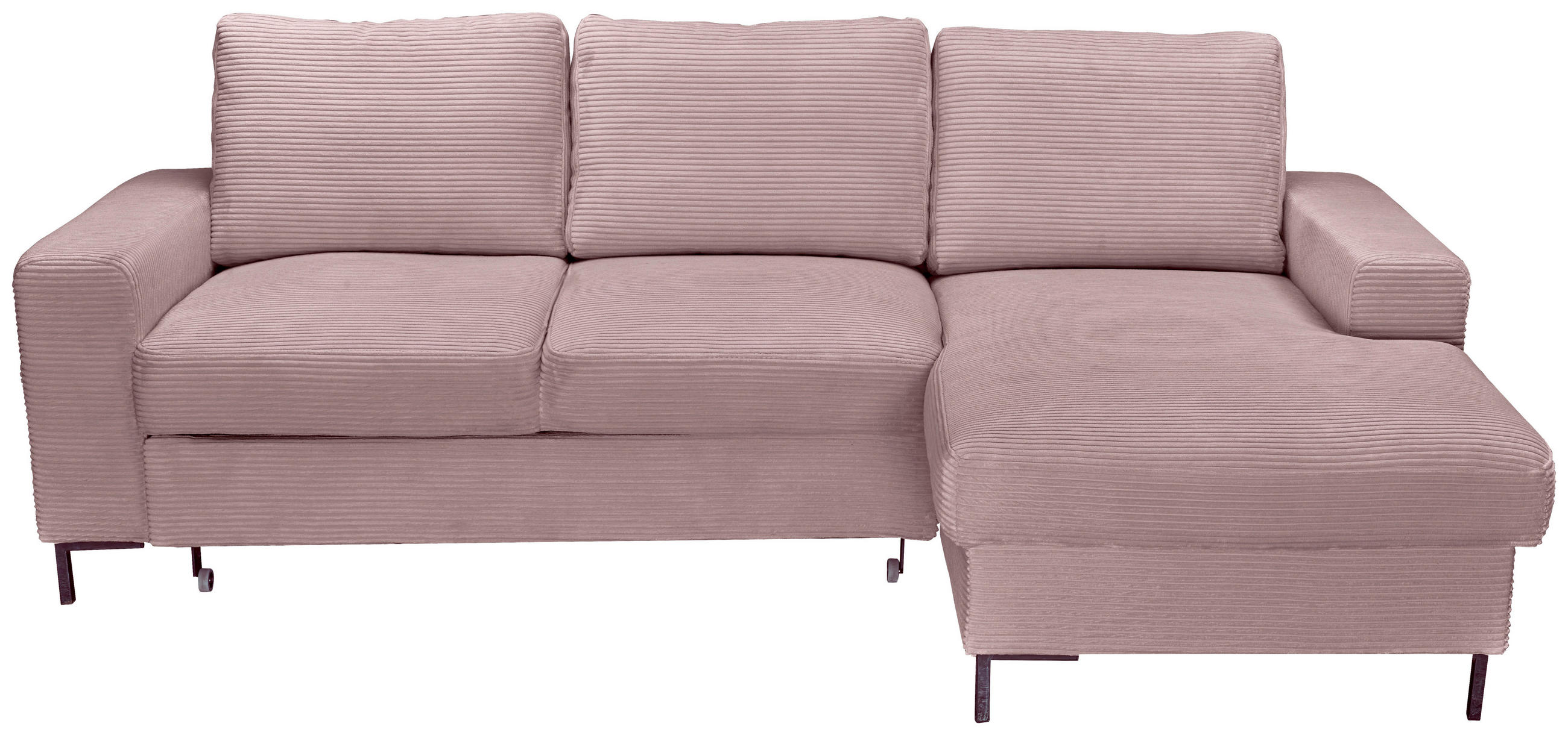 ECKSOFA Rosa  - Schwarz/Rosa, KONVENTIONELL, Textil/Metall (240/150cm) - Carryhome