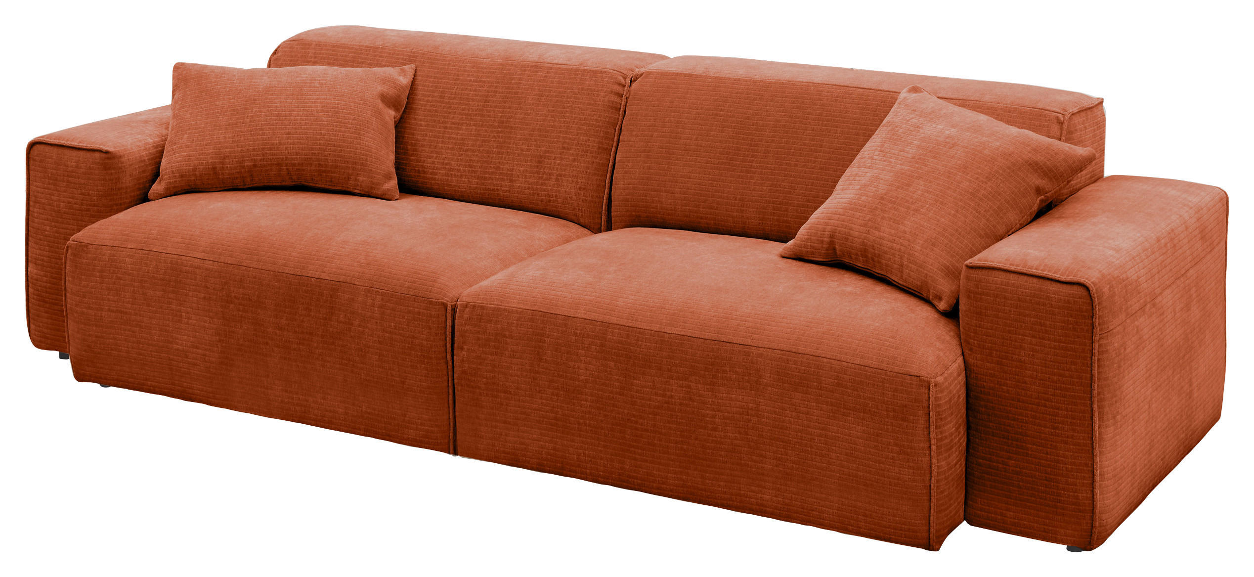 BIGSOFA Chenille Bronzefarben  - Schwarz/Bronzefarben, Design, Kunststoff/Textil (238/71/101cm) - Pure Home Lifestyle