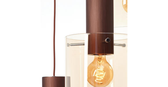HÄNGELEUCHTE 50/200 cm  - Bernsteinfarben/Braun, Basics, Glas/Metall (50/200cm) - Dieter Knoll