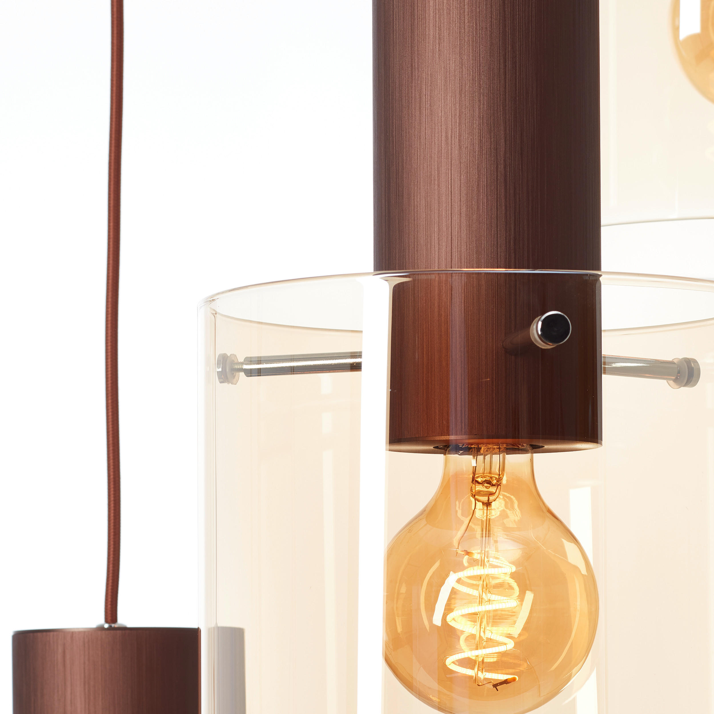 HÄNGELEUCHTE Beth 50/200 cm   - Bernsteinfarben/Braun, Basics, Glas/Metall (50/200cm) - Dieter Knoll