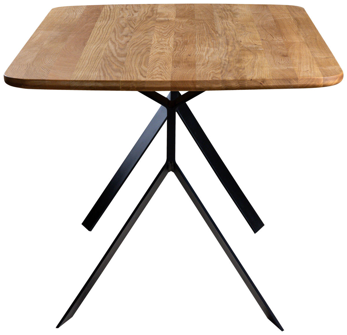 ESSTISCH Echtholz  Holz, Metall Eichefarben  - Eichefarben/Schwarz, MODERN, Holz/Metall (160/76/90cm) - Livetastic