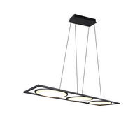 LED-HÄNGELEUCHTE Yoko 125/37,5/250 cm   - Schwarz, Design, Kunststoff/Metall (125/37,5/250cm) - Novel