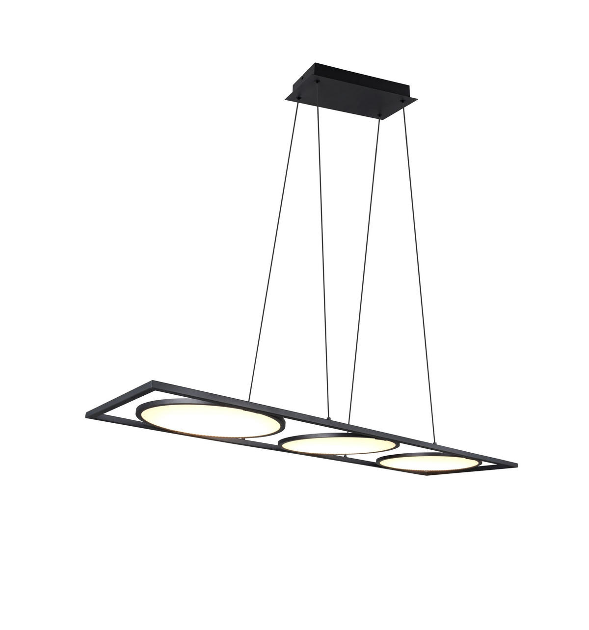 LED-HÄNGELEUCHTE Yoko 125/37,5/250 cm   - Schwarz, Design, Kunststoff/Metall (125/37,5/250cm) - Novel