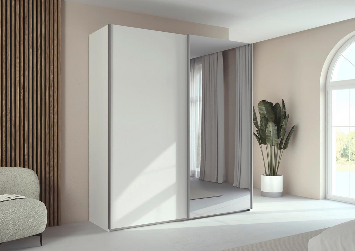 SCHWEBETÜRENSCHRANK 201/223/69 cm,  in Alufarben, Fango, 2 Tür(en)  - Fango/Alufarben, Basics, Glas/Holzwerkstoff (201/223/69cm) - Rauch Möbel
