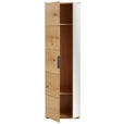 GARDEROBENSCHRANK  in 60/202/38 cm  - Eichefarben/Schwarz, Natur, Glas/Holz (60/202/38cm) - Linea Natura